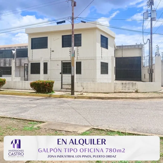 En Alquiler: Excelente Galpón Tipo Oficina De 780mtrs2, Ubicado En Zona Industrial Los Pinos, Puerto Ordaz.