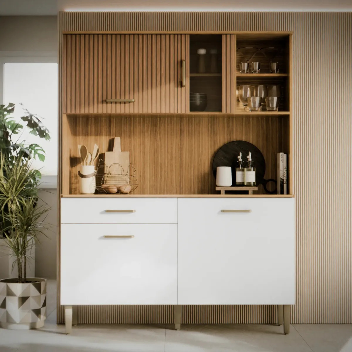 Armário de cozinha compacto Viena com balcão