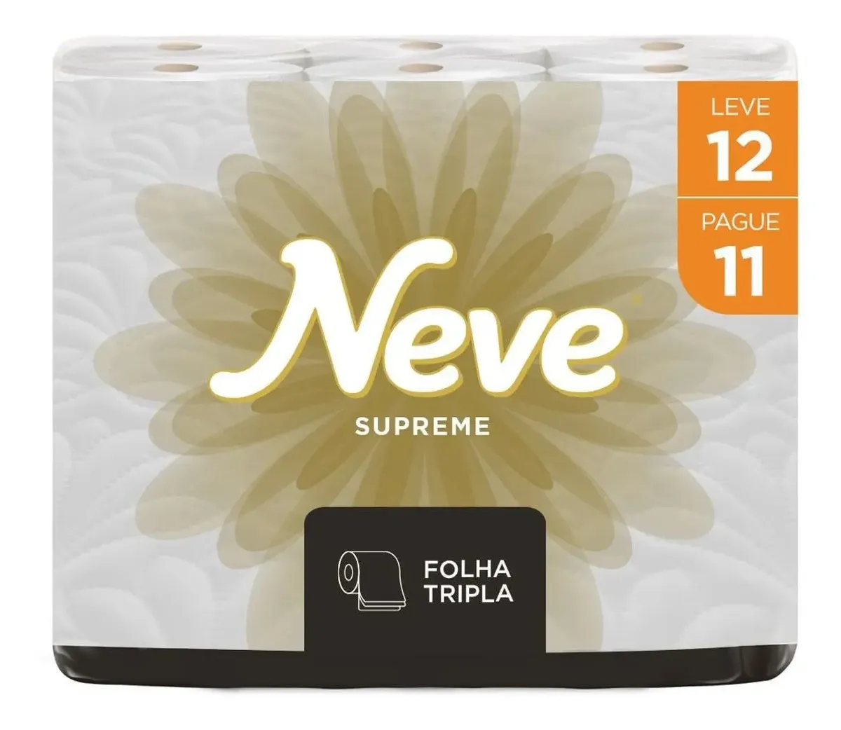 Papel Higiênico Supreme Folha Tripla Com 12 Rolos Neve