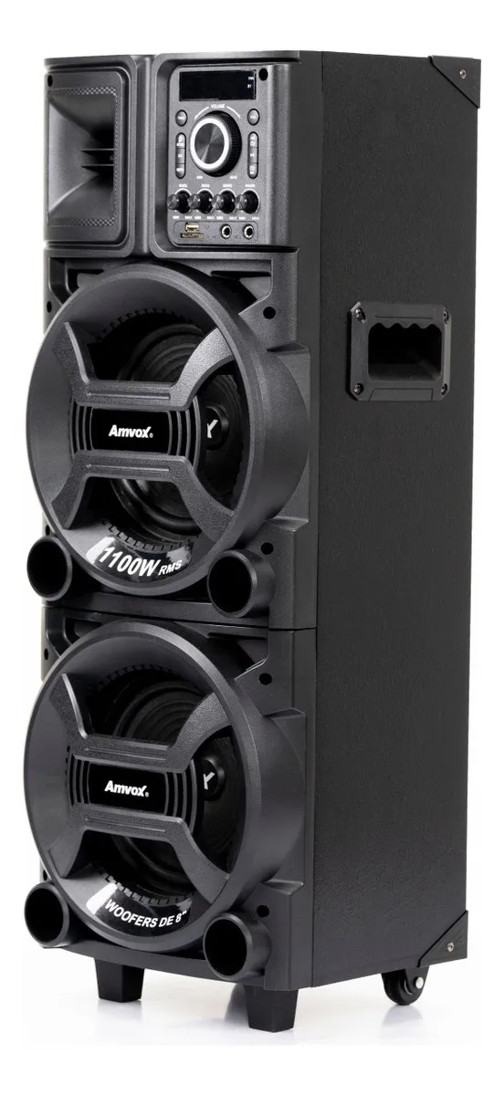 Caixa Amplificada Amvox ACA 1101 Black Duplo 