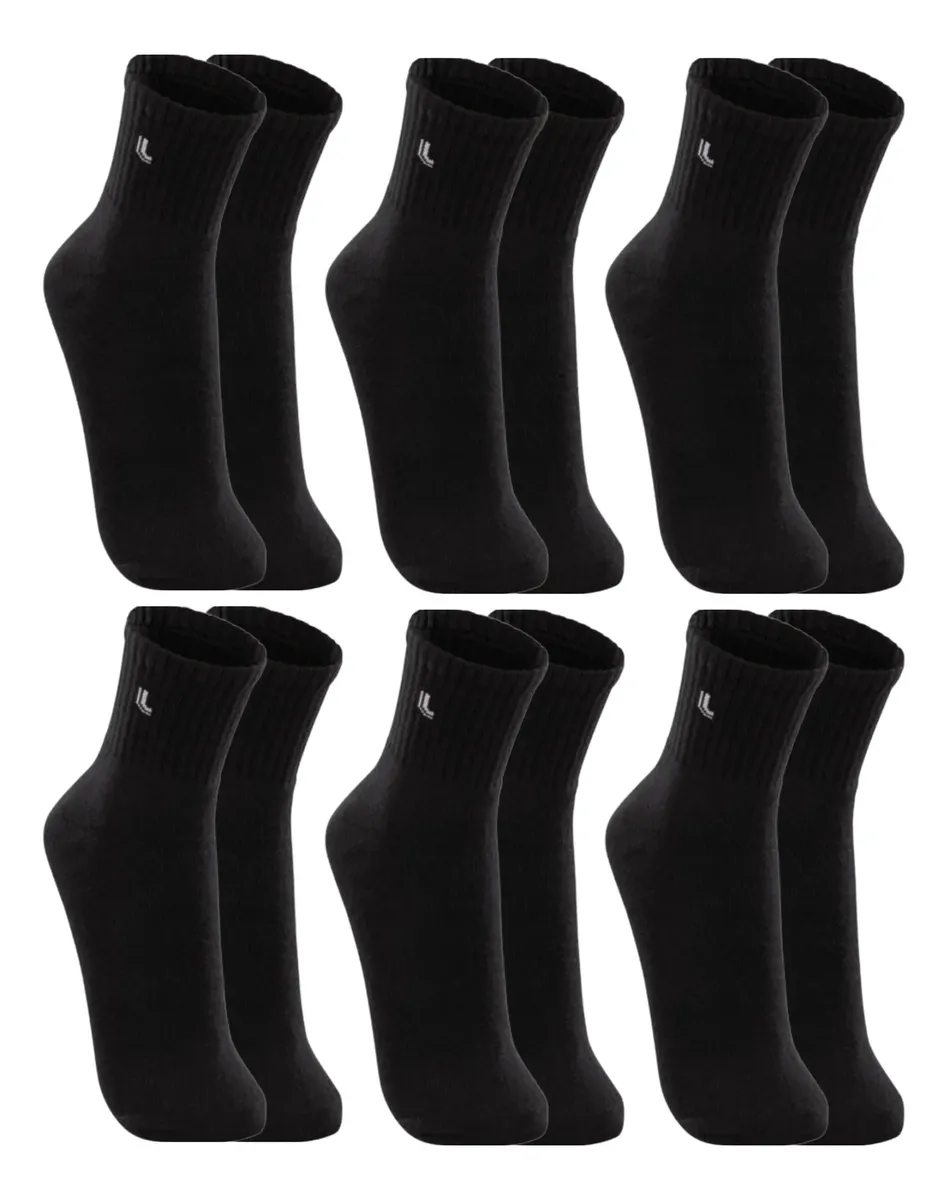 Kit 6 Pares Meias Lupo Cano Médio Sport Academia Original