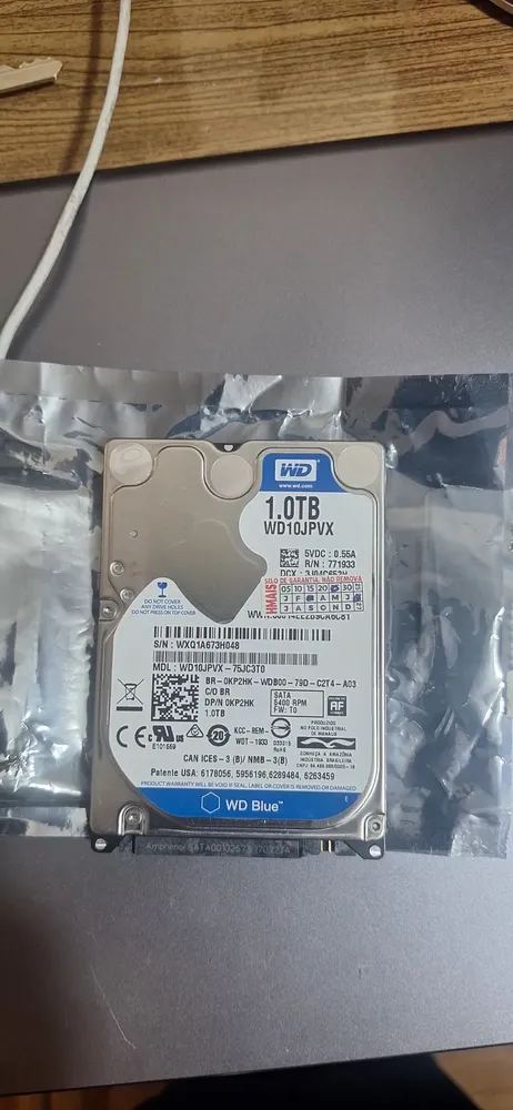 interno Western Digital WD10JPVX 1TB azul | Parcelamento sem juros