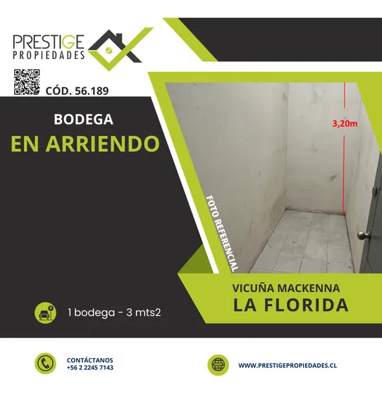 C56189 - Venta 6 Bodegas - 3mts2 - Vicuña Mackenna Poniente 