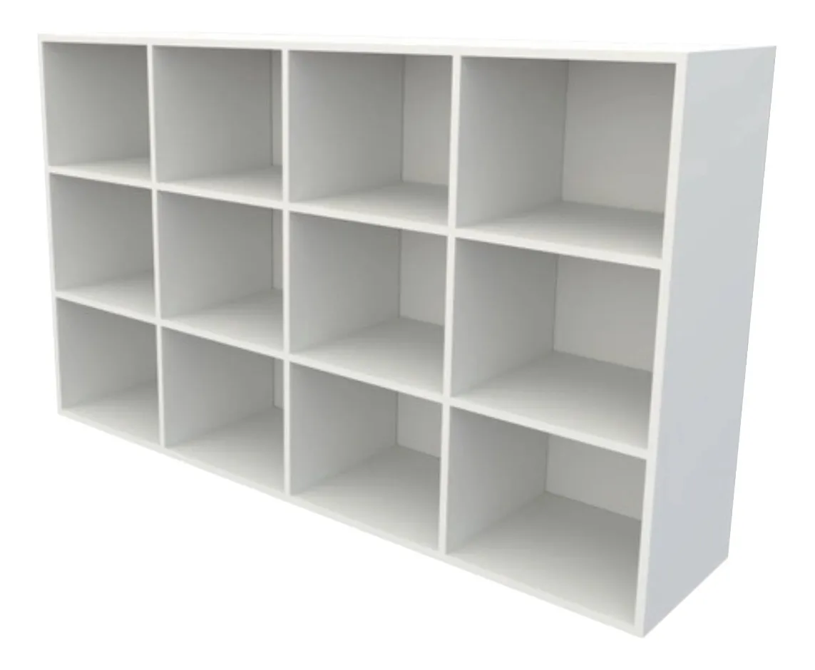 Colmeia Multiuso 12 Nichos Armário Expositor Livros - Branco