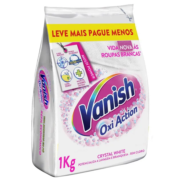 Tira Manchas em P Vanish Crystal White Oxi Action 1kg Refil