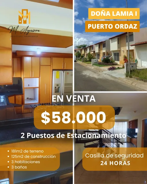 Townhouse En Venta, Conj Resd Doña Lamia I, Puerto Ordaz
