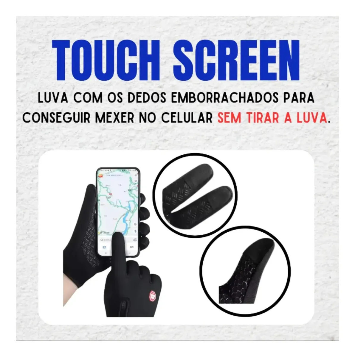 Luva Moto Motoqueiro Impermeável Térmica Inverno Frio Touch — foto 6