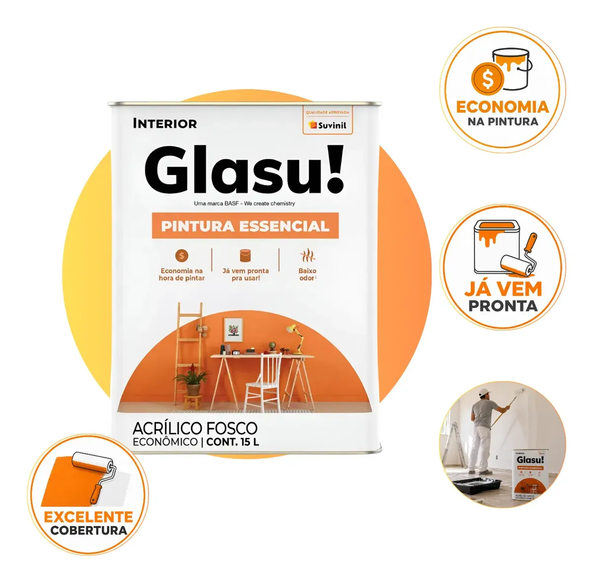 Tinta Para Parede Fosca Econômica Glasu / Suvinil