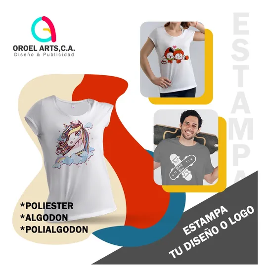 Estampado Personalizado Franelas, Sublimación, Vinil Textil
