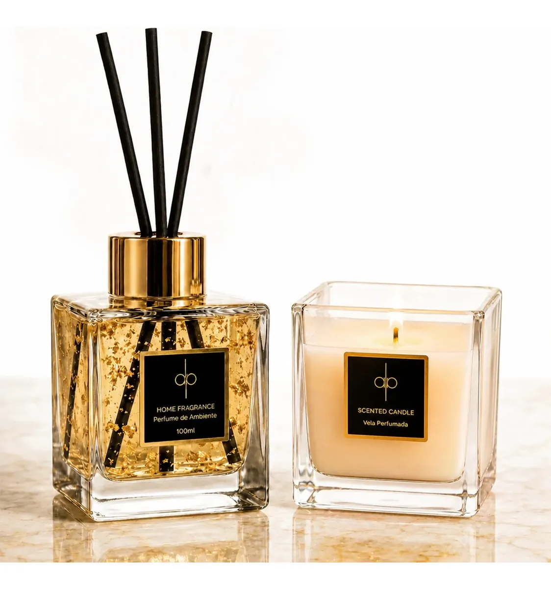 Kit Difusor E Vela - Gold 22k Vanilla Salt 100ml Di Piettro