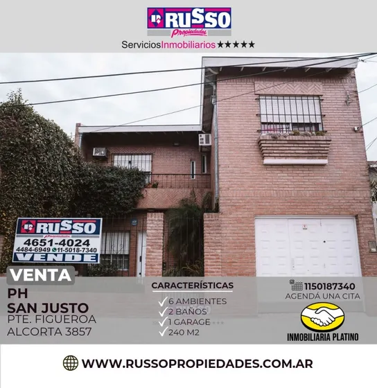 Venta Casa San Justo 6 Ambientes