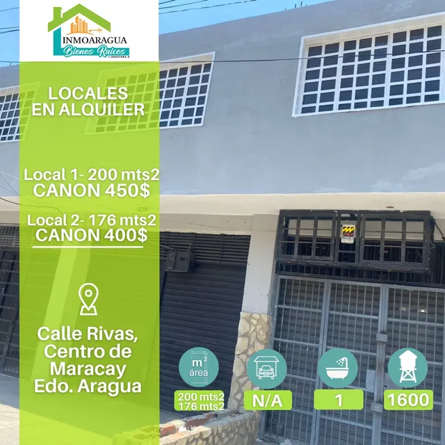 2 Locales En Alquiler/ Calle Rivas, Centro De Maracay/ Yp1390