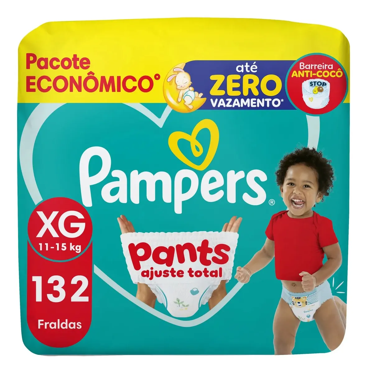 Fralda Pampers Pants Ajuste Total Tamanho XG, 132 Unidades