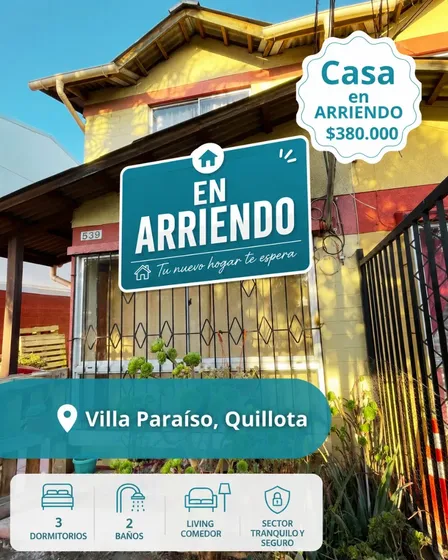Arrienda Tu Nuevo Hogar En Villa Paraíso, Quillota!