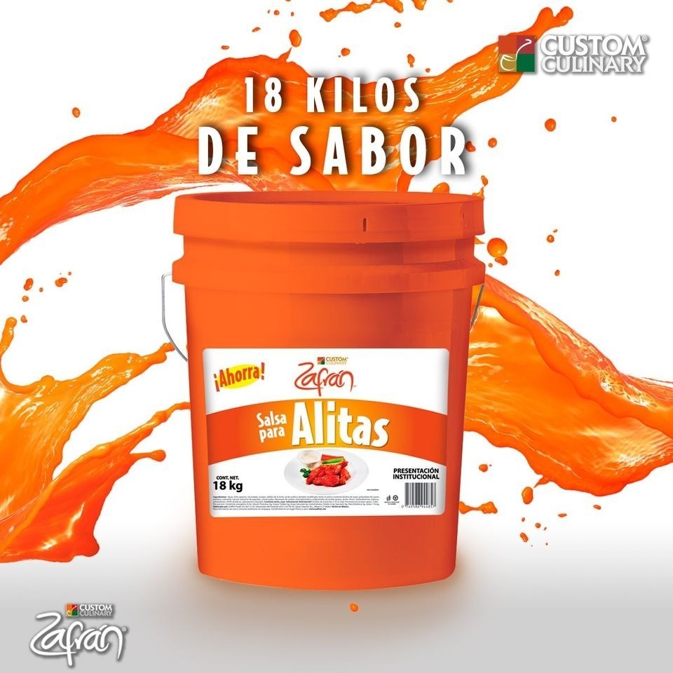 Salsa Para Alitas Zafran Salsa Para Alitas Tradicional Bufalo 18kg Custom Zafran Cube | Meses