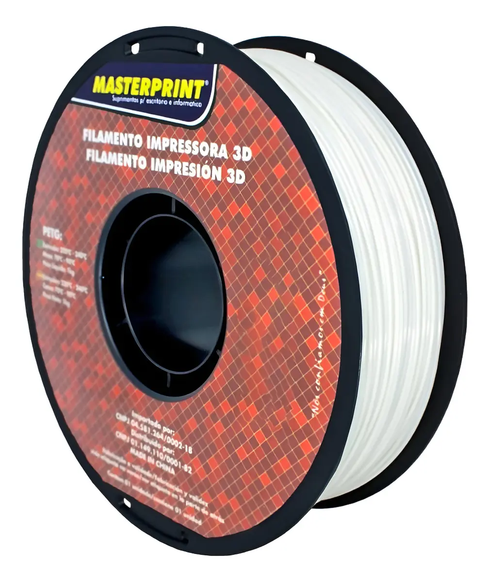 Filamento Impressão 3d 1,75mm 1kg Masterprint Petg Cor Branco
