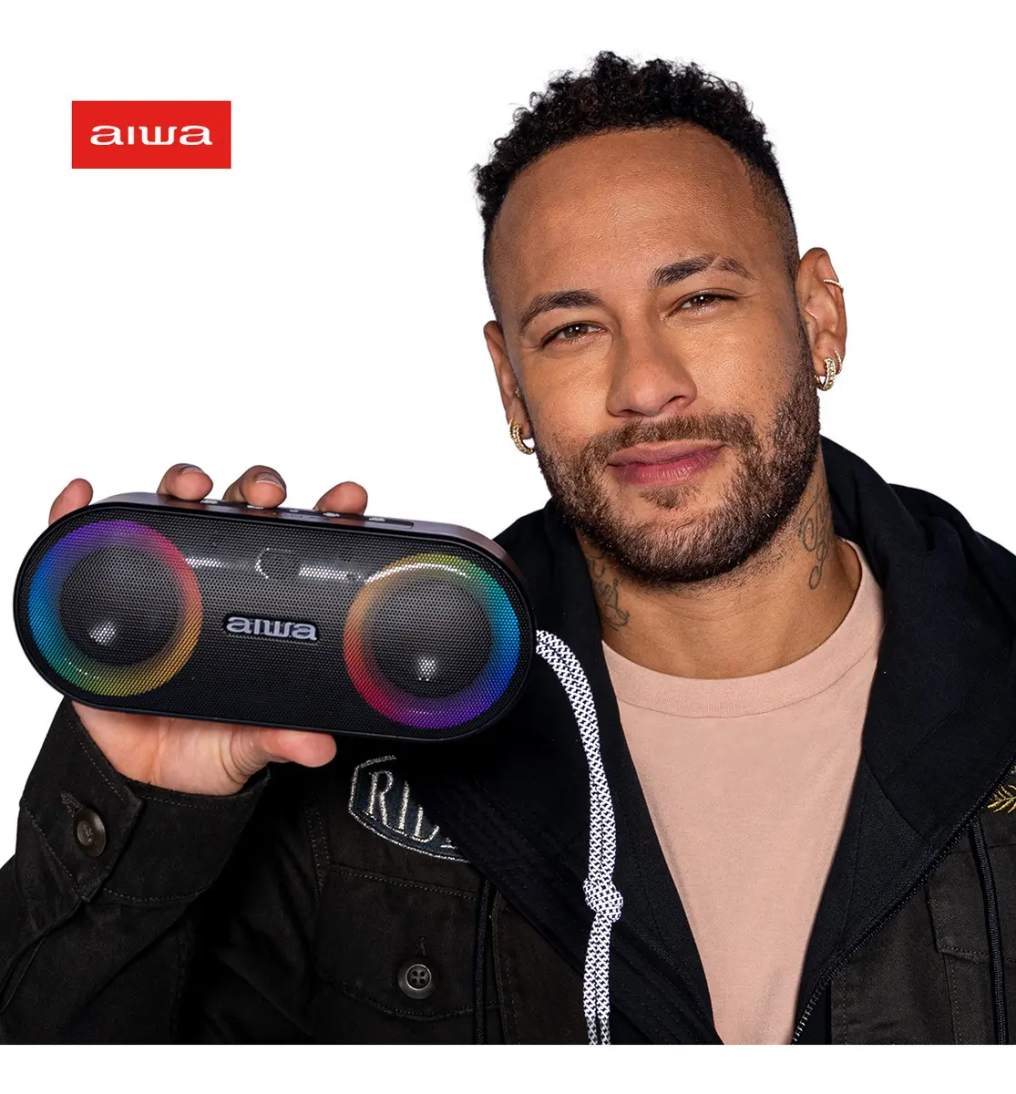 aiwa aws-sp-01 caixa de som speaker bluetooth cor preto aiwa