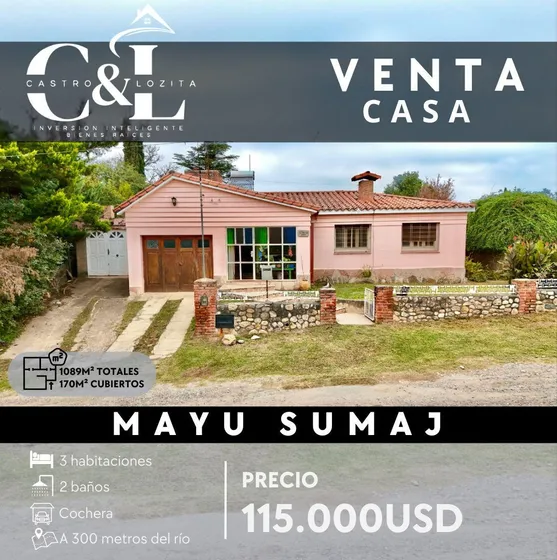 Venta Casa En Mayu Sumaj. A 300 Mts Del Río 