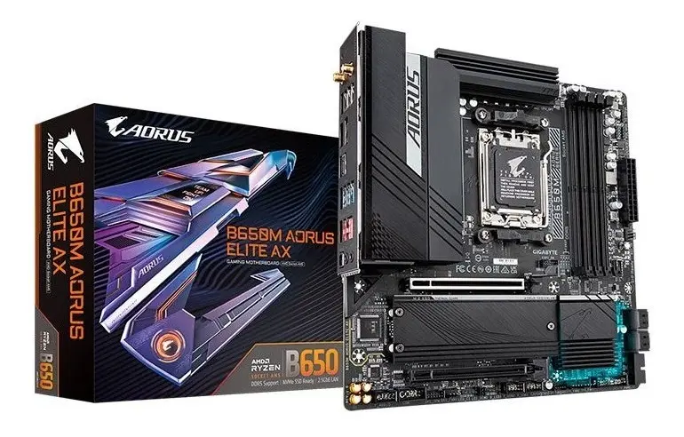 Placa Mae Gigabyte B650m Aorus Elite Ax Amd Am5 Ddr5 B650