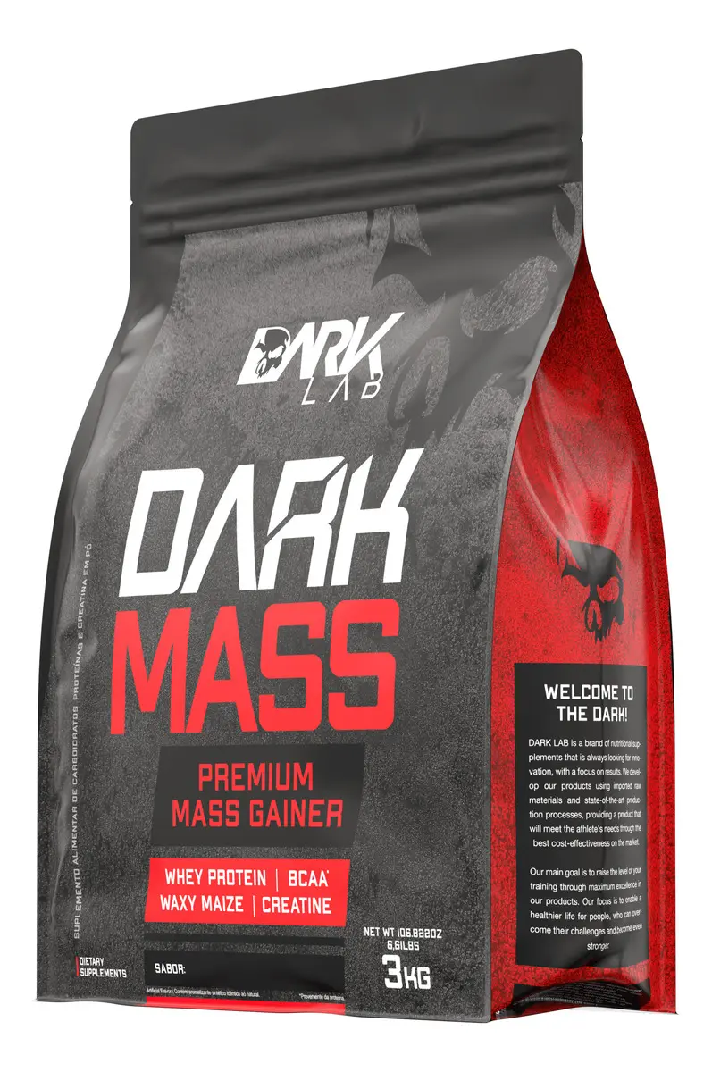 Hipercalórico Dark Mass 3kg Chocolate Branco c/ Morango Dark Lab — foto 4