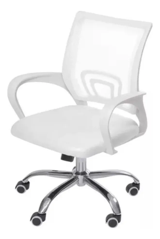 Cadeira Escritório Giratória Office Arco Estofado Mesh Cor Branco Material do estofamento Mesh/Tecido