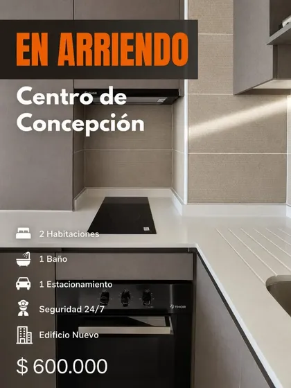 Se Arrienda Departamento Nuevo Centro Concepción 2d 1b 1e