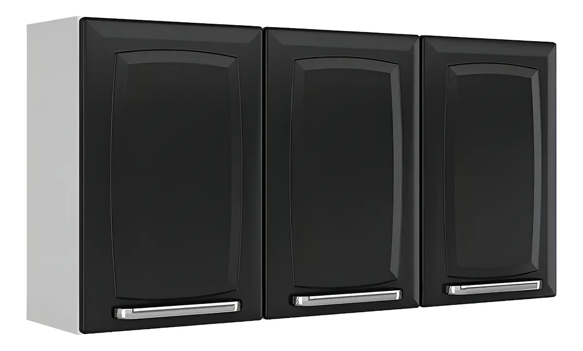 Armário de Cozinha Aéreo Itatiaia IP3-105 Luce 3 Portas Preto