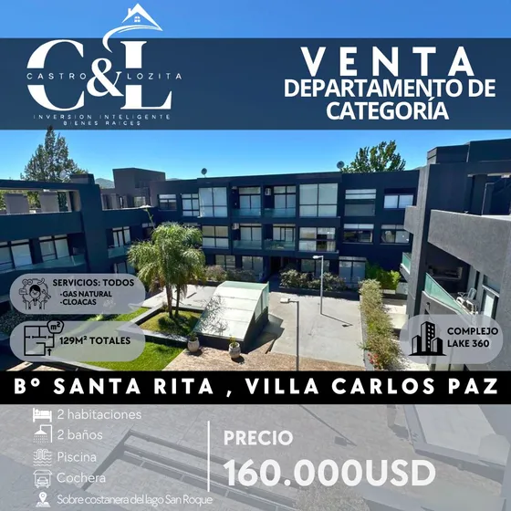 Venta Departamento Equipado 2 Dormitorios En Lake 360