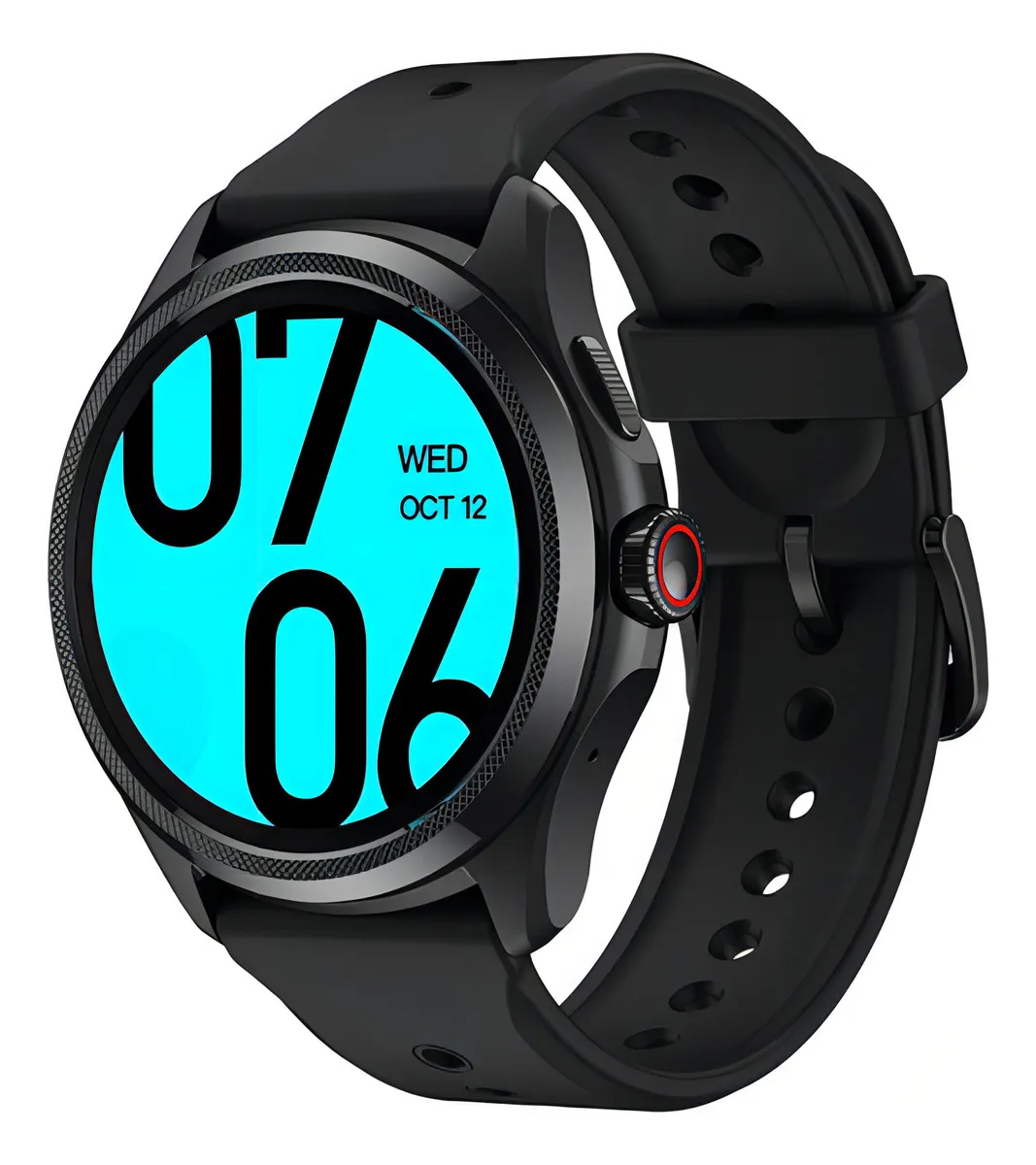 Smartwatch Ticwatch Relogio Inteligente Pro 5 Tela De 1.43 Com Pulseira De Silicone - Cor Preto