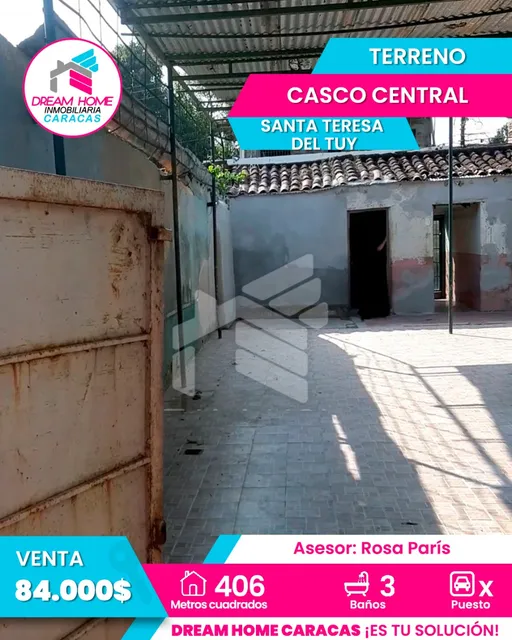  En Venta Terreno Con Bienhechuría En El Casco Central De Santa Teresa Del Tuy.
