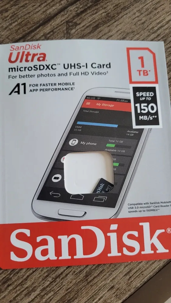 Cartão De Memória Sandisk Micro Sd Xc 1tb 150mb/s Uhs-i | Frete grátis