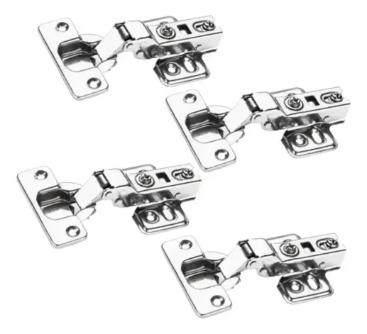 Kit 4 Dobradiças Curvas Para Armário Com Amortecedor Inox