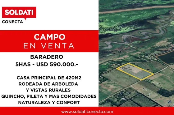 Campo Con Casa En Baradero En Venta Amoblada Y Equipada