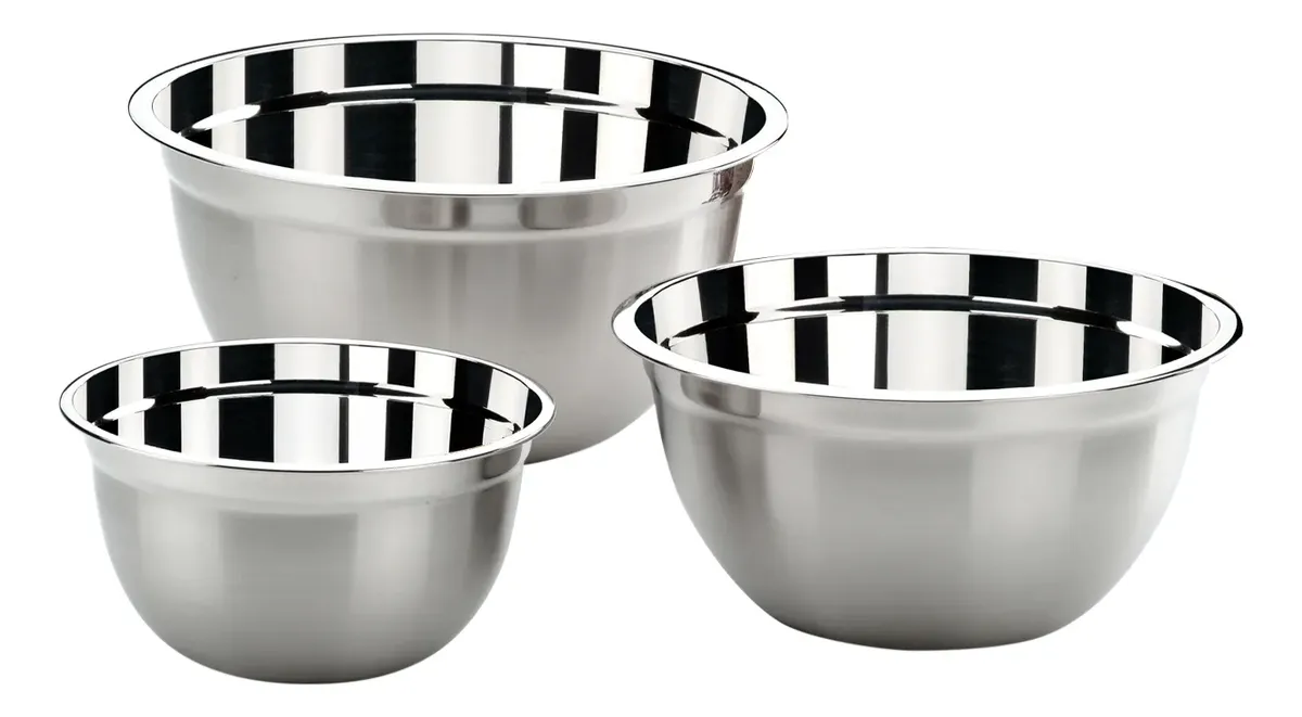 Conjunto De Tigelas Brinox Suprema 3 Peças Aço Inox