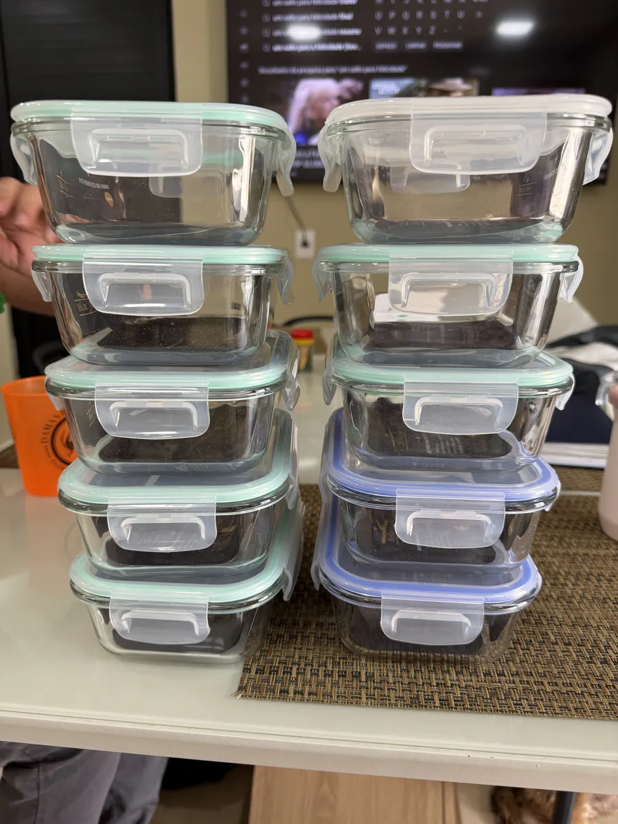 Kit 10 Pote De Vidro Marmita Hermético 640ml Freezer Fitness Rishon