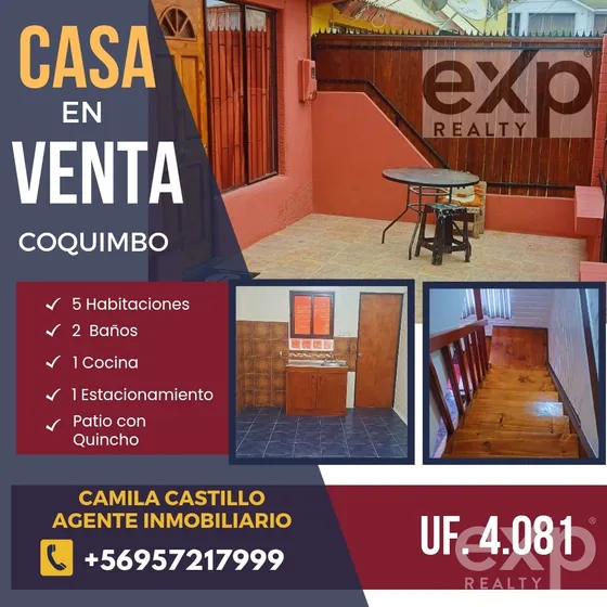 Casa En Venta De 5 Dorm. En Coquimbo