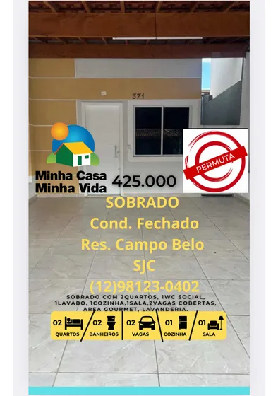 Casa Assobradada Cond. Fechado - Sjc