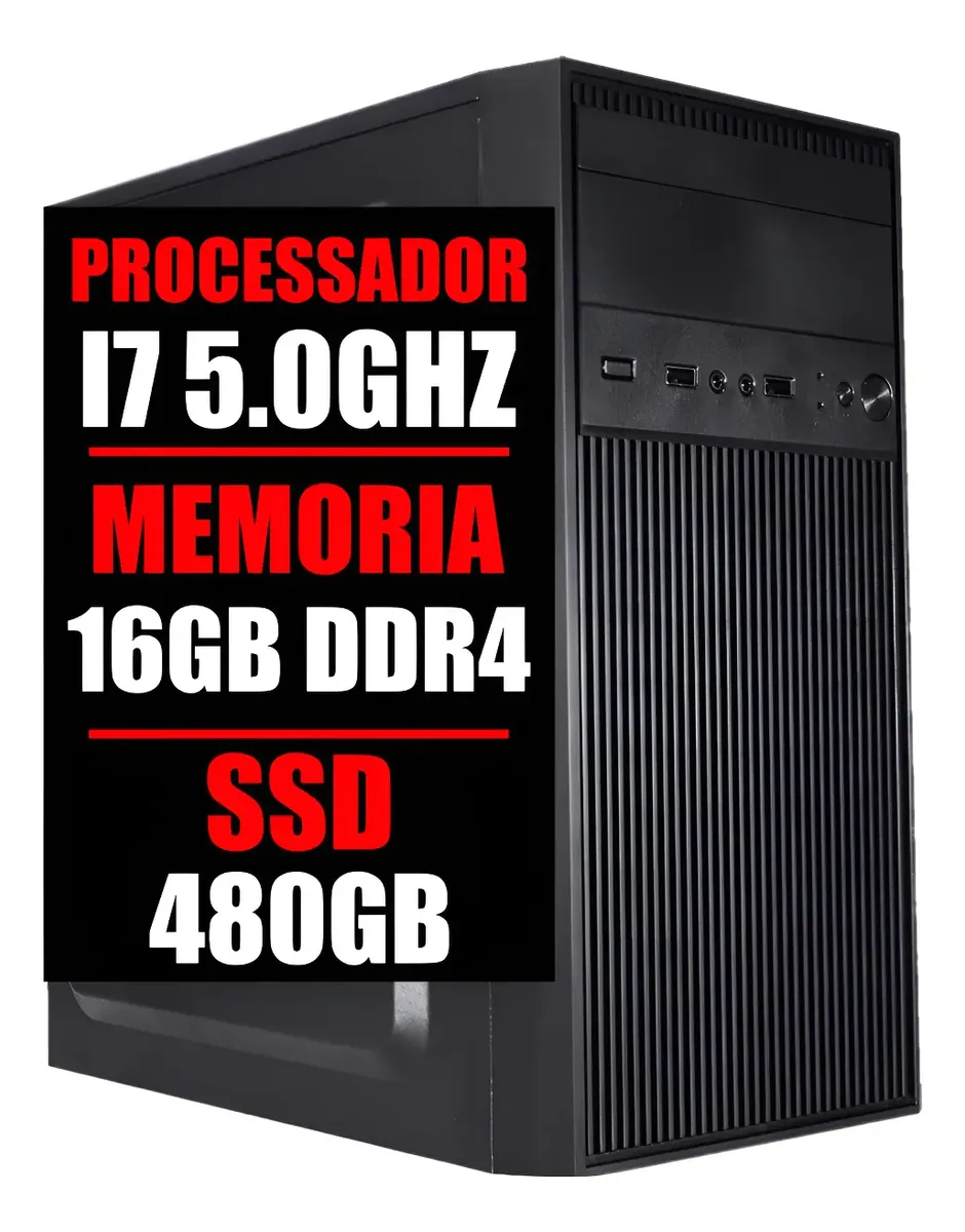 Pc Computador Intel I7 10 Geração 5.0ghz, 16g Ddr4, Ssd 480g
