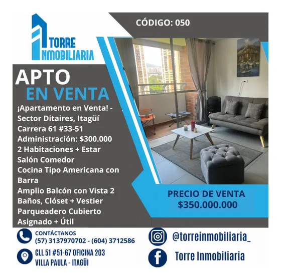 ¡se Vende Apartamento En Itagüí - Sector Ditaires!