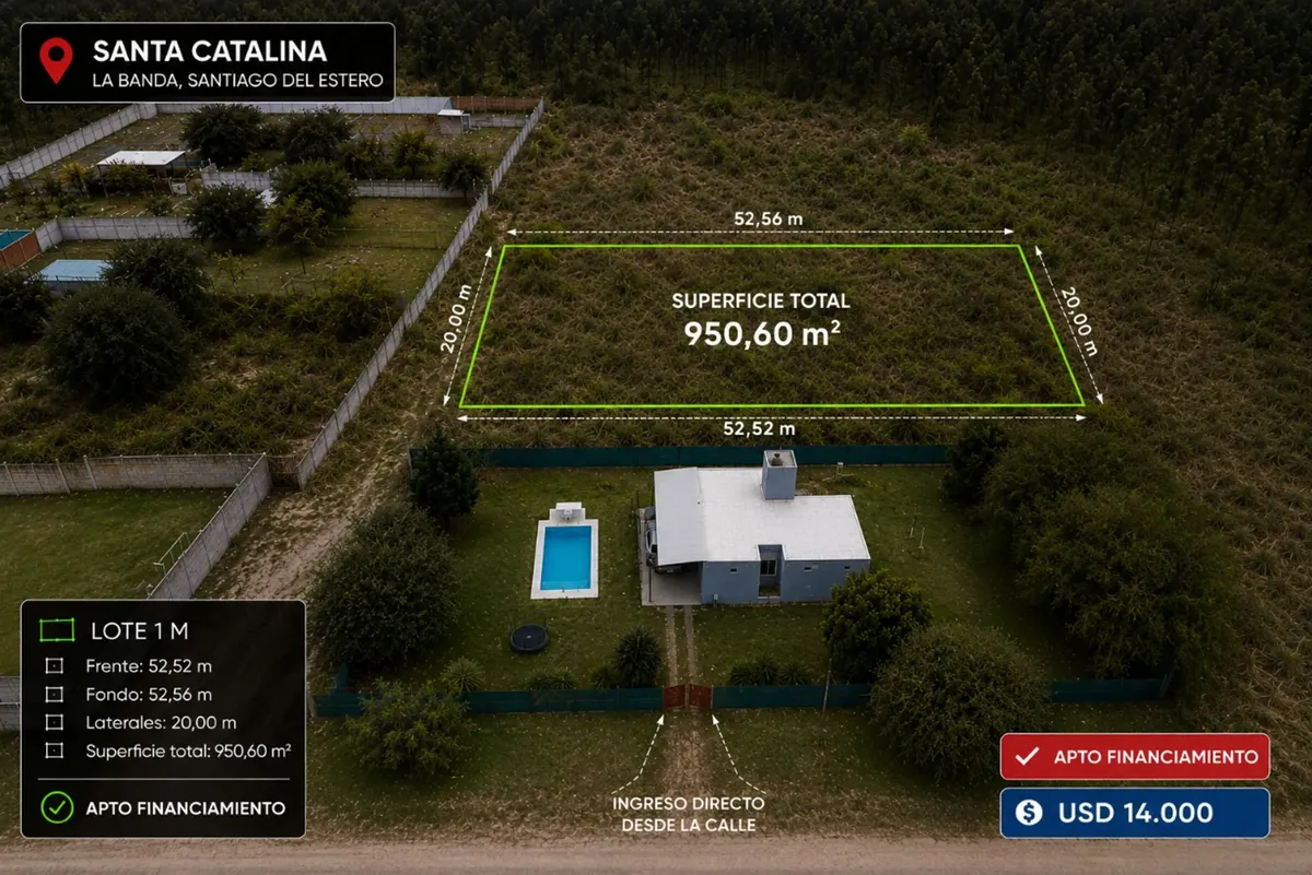 Lote De 950,60 M² En Santa Catalina  La Banda