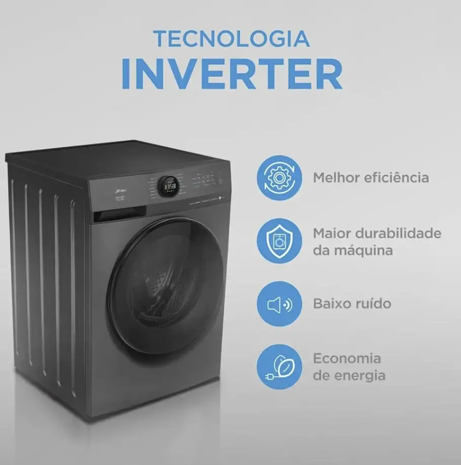 Lava E Seca 11kg Titanium Slim Conectada Midea — foto 4