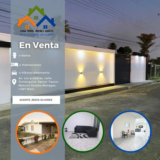 Se Vende Casa En La Urb. Tipuro Av. Los Proceres