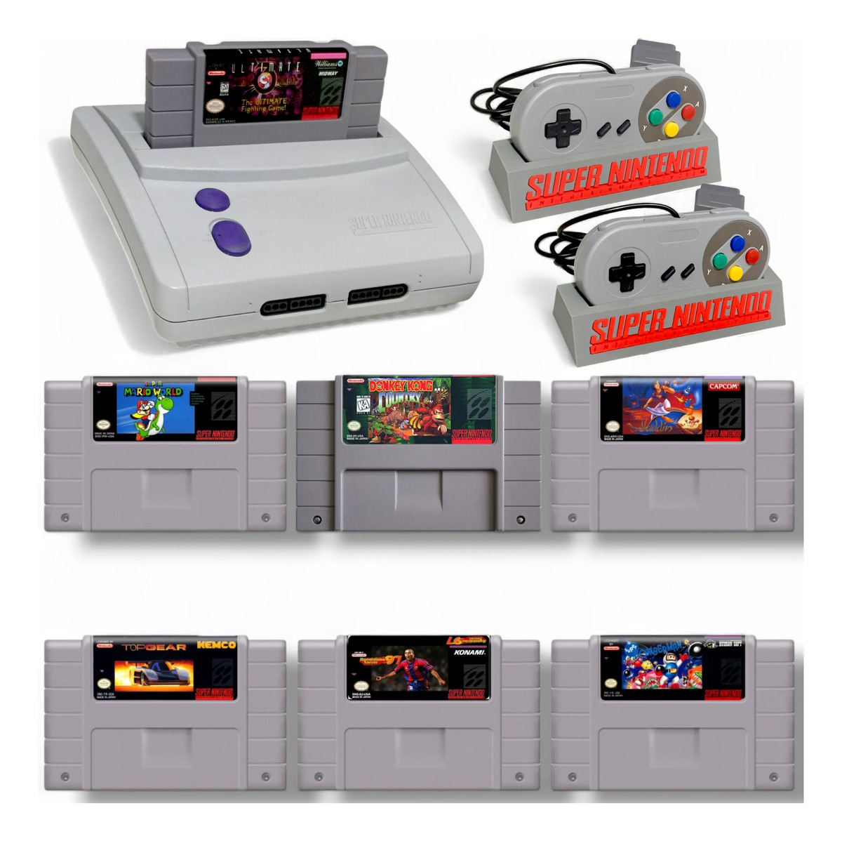 Console Super Nintendo original com 7 cartuchos a escolha