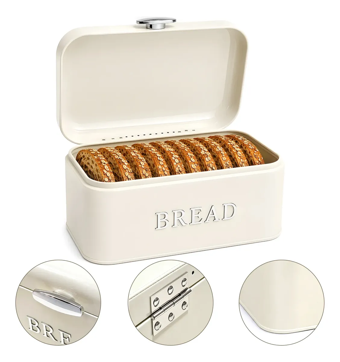 Porta Pão Grande Organizador De Metal Para Cozinha E Padaria