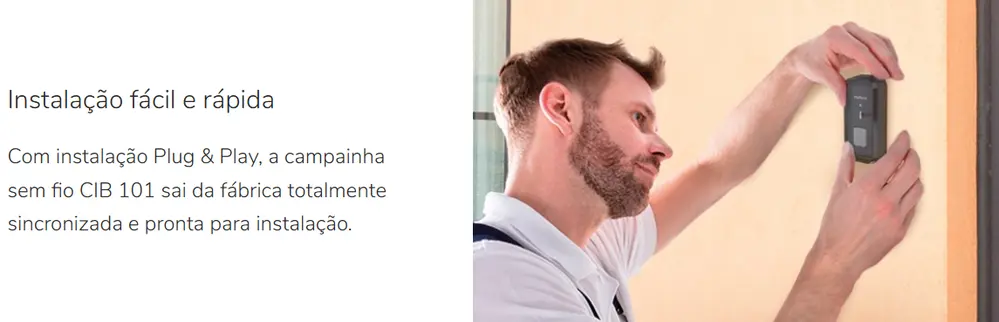 Campainha sem fio intelbras cib 101s com bateria cor preta — foto 5