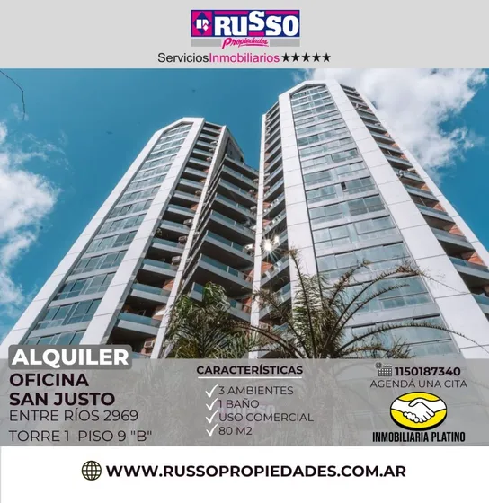 Alquiler Oficina 3 Ambientes San Justo