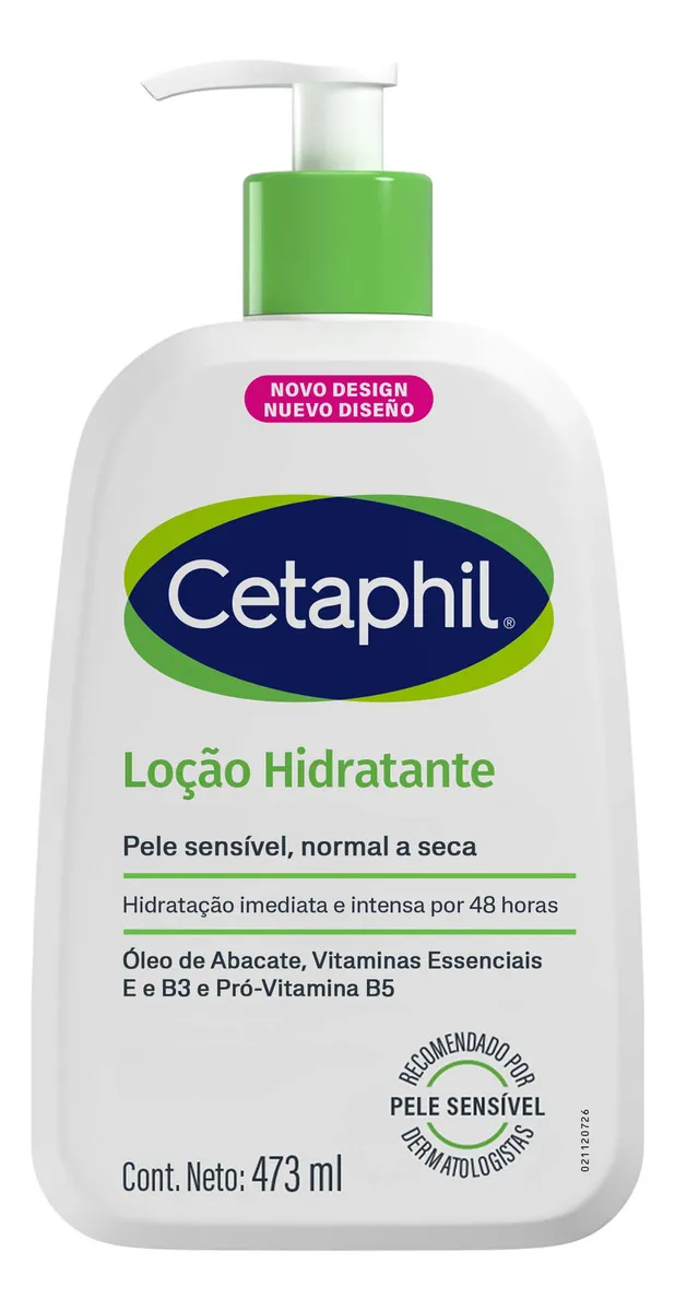 Cetaphil Loção Hidratante Corporal e Facial 473ml | Pele Sensível, Normal a Seca | Hidratação 48h | Niacinamida e Pantenol (Pró-vitamina B5)