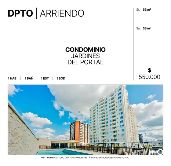 Departamento En Arriendo - Condominio Jardines Del Portal