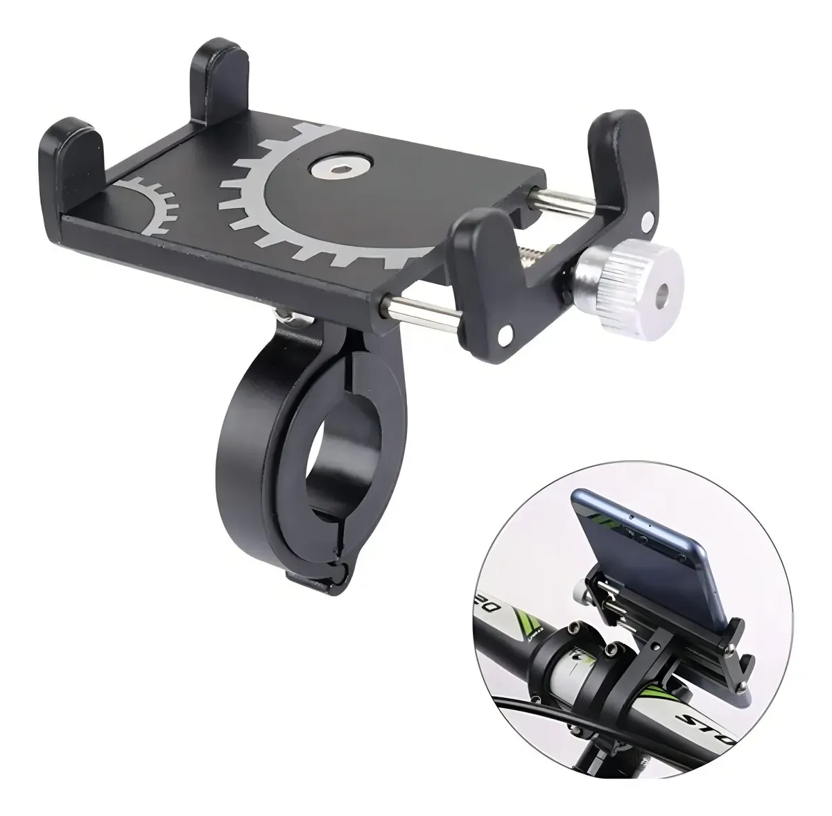 Suporte Celular Bike Moto Regulagem Universal Forte Alumínio Guidão Ajustável Reforçado Resistente À Prova D'água Fixo B Basto