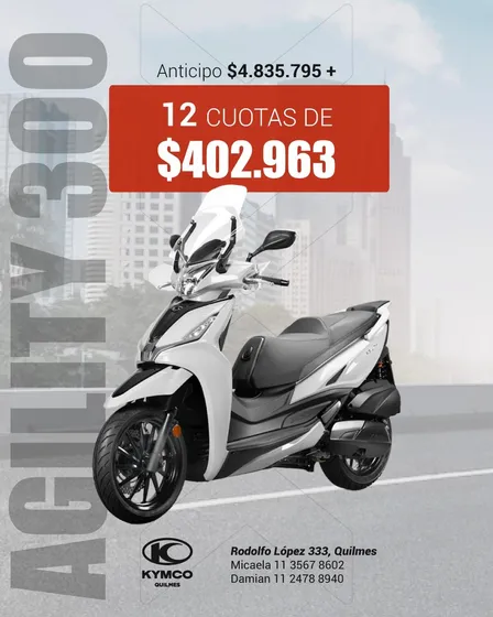 Kymco Scooter Agility300 0km Promo Contado-entrega Inmediata